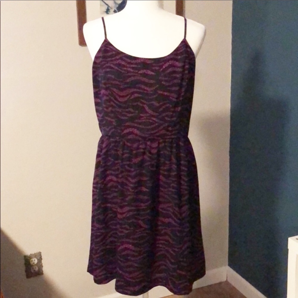 Kensie pink and black patterned dress